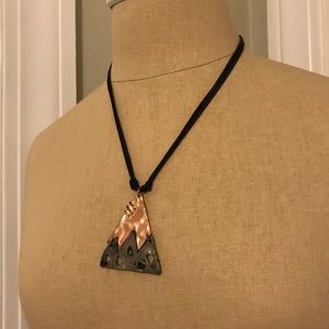 Handmade stone and copper mountain necklace 🏔